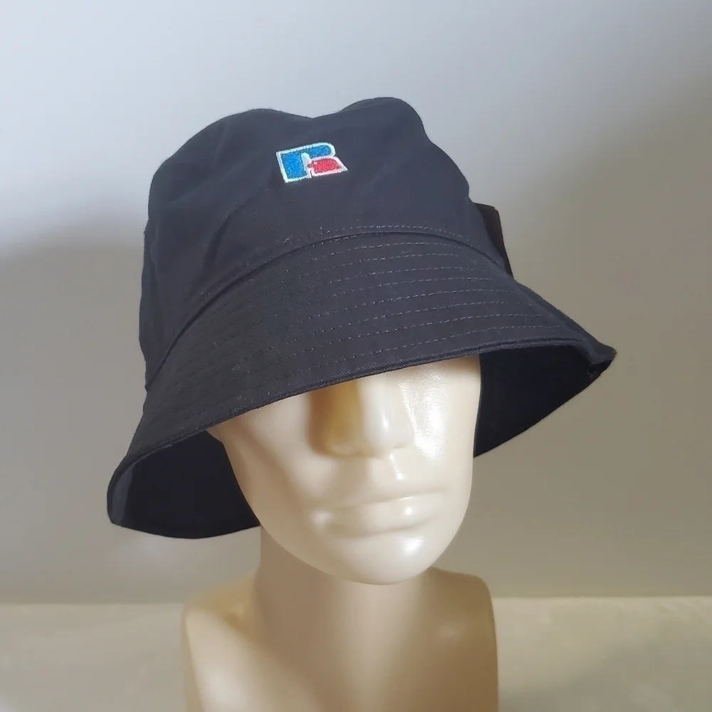 𝅺NWT Russell Athletic Black Festy Adult Unisex Bucket Hat Cap